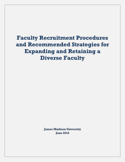 Faculty Recruitment Procedures and Recommended Strategies for