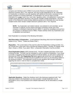 Company Disclosure Explanations