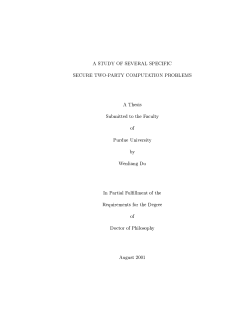 A STUDY OF SEVERAL SPECIFIC SECURE TWO