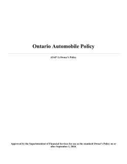 OAP 1 - Commission des services financiers de l`Ontario