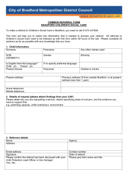 Bradford Safeguarding Children Board | Safeguarding Children in