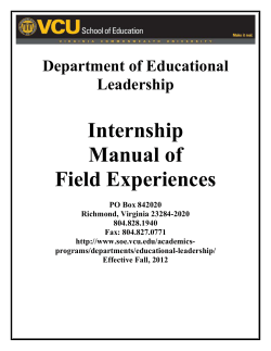 Internship manual - VCU School of Education