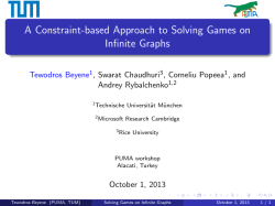 A Constraint-based Approach to Solving Games on Infinite