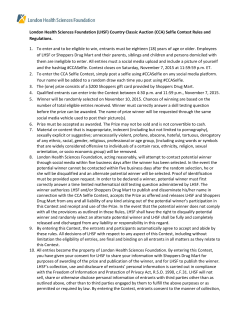 (CCA) Selfie Contest Rules and Regulations. 1. To enter and to