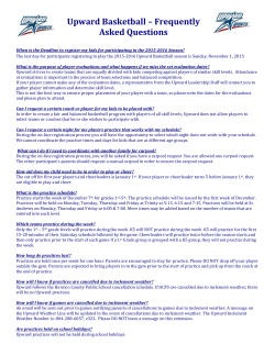 PRACTICE/GAME TIMES CONFLICTS WITH SIBLINGS