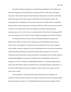 Public Relations Writing Assignment