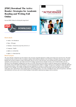 The Active Reader: Strategies for