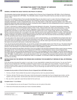 APP-009-INFO Information Sheet For Proof of Service (Court