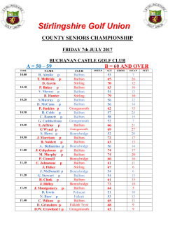 2017 Seniors Start Sheet - Stirlingshire Golf Union