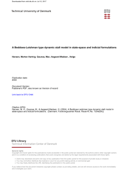 A Beddoes-Leishman type dynamic stall model in state