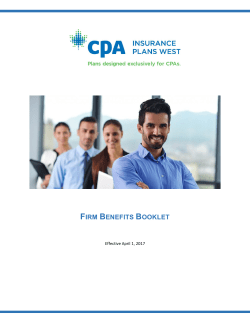 Firm Benefits Booklet - CPA Insurance Plans West