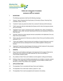 Terms and Conditions - Wivenhoe Park Day Nursery