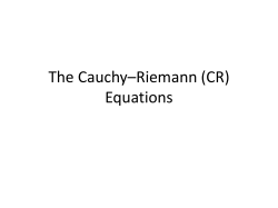 The Cauchy*Riemann Equations
