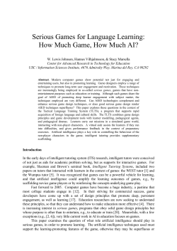 Serious Games for Language Learning: How Much Game, How