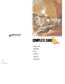 PROTECT YOUR INVESTMENT WITH A COMPLETE CARE PLUS