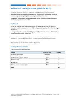Paediatric procedural sedation in the emergency department