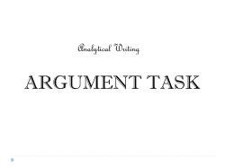 Parts of an Argument Conclusion The Premise The Assumptions