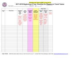 2017-2018 Beginning of Year Checklist for Travel Players