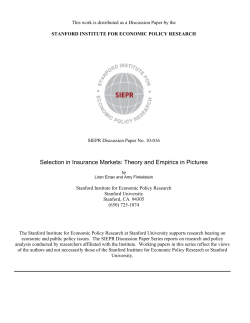 Selection in Insurance Markets: Theory and Empirics in