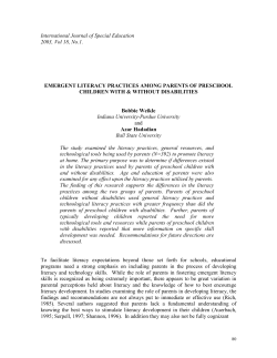 Emergent Literacy Practices Among Parents of Preschool Children