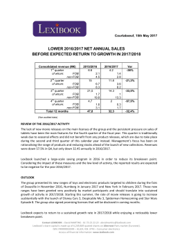 lower 2016/2017 net annual sales before expected return