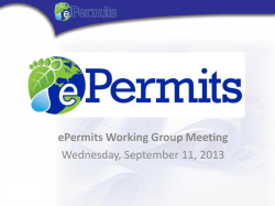 September 11 2013 ePermits Working Group