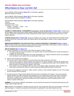 Official Bylaws for Boys` and Girls` Golf