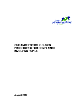 Guidance for schools on procedures for complaints