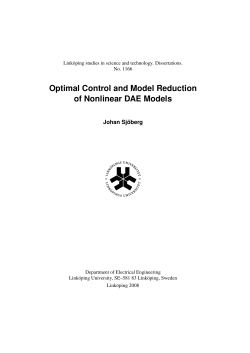 Optimal Control and Model Reduction of