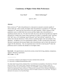 Consistency of Higher Order Risk Preferences