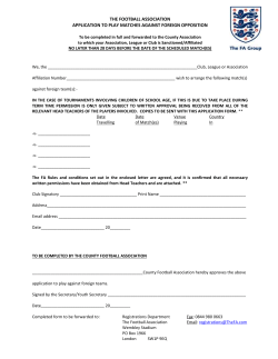 non-league application to play against foreign teams