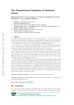 The Parameterized Complexity of Positional Games