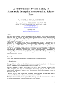 A contribution of System Theory to Sustainable Enterprise