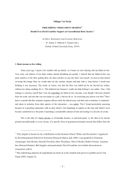 Philippe Van Parijs FREE RIDING VERSUS RENT
