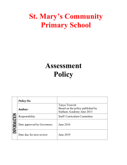 ssessment policy- June 2016 - St Mary`s Community Primary School