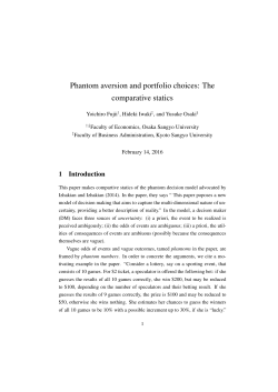 Phantom aversion and portfolio choices: The comparative statics