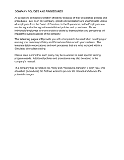 Policy and Procedure Manual Template