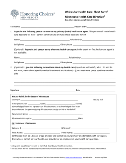 Abbreviated Healthcare Directive (Word)