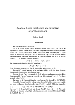 Random linear functionals and subspaces of probability one