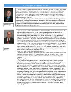 2017 GLSA Nominees for board of directors
