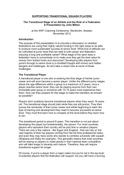 SUPPORTING TRANSITIONAL SQUASH PLAYERS The