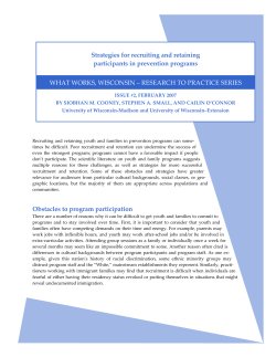 Strategies for Recruiting and Retaining Participants