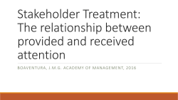 Stakeholder Treatment: The relationship between provided and