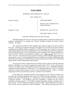ENTRY ORDER SUPREME COURT DOCKET