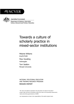 Towards a culture - National Centre for Vocational Education