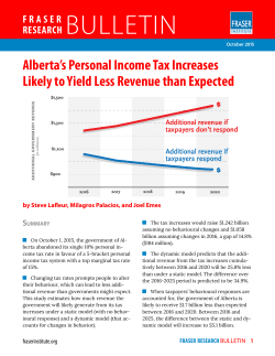 Alberta`s Personal Income Tax Increases Likely to