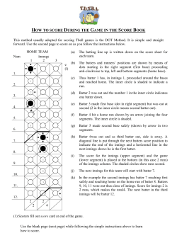 FILLING IN YOUR GAME SCORE CARD