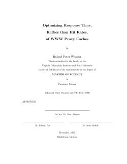 Optimizing Response Time, Rather than Hit Rates, of