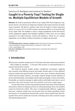 Caught in a Poverty Trap? Testing for Single vs. Multiple Equilibrium