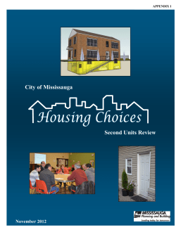 Second Units Review City of Mississauga